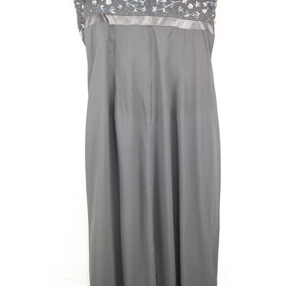 OC OC Beaded Floral Empire Waist Maxi Dress-Size 12-Whimsigoth-Side Slit - Picture 13 of 15